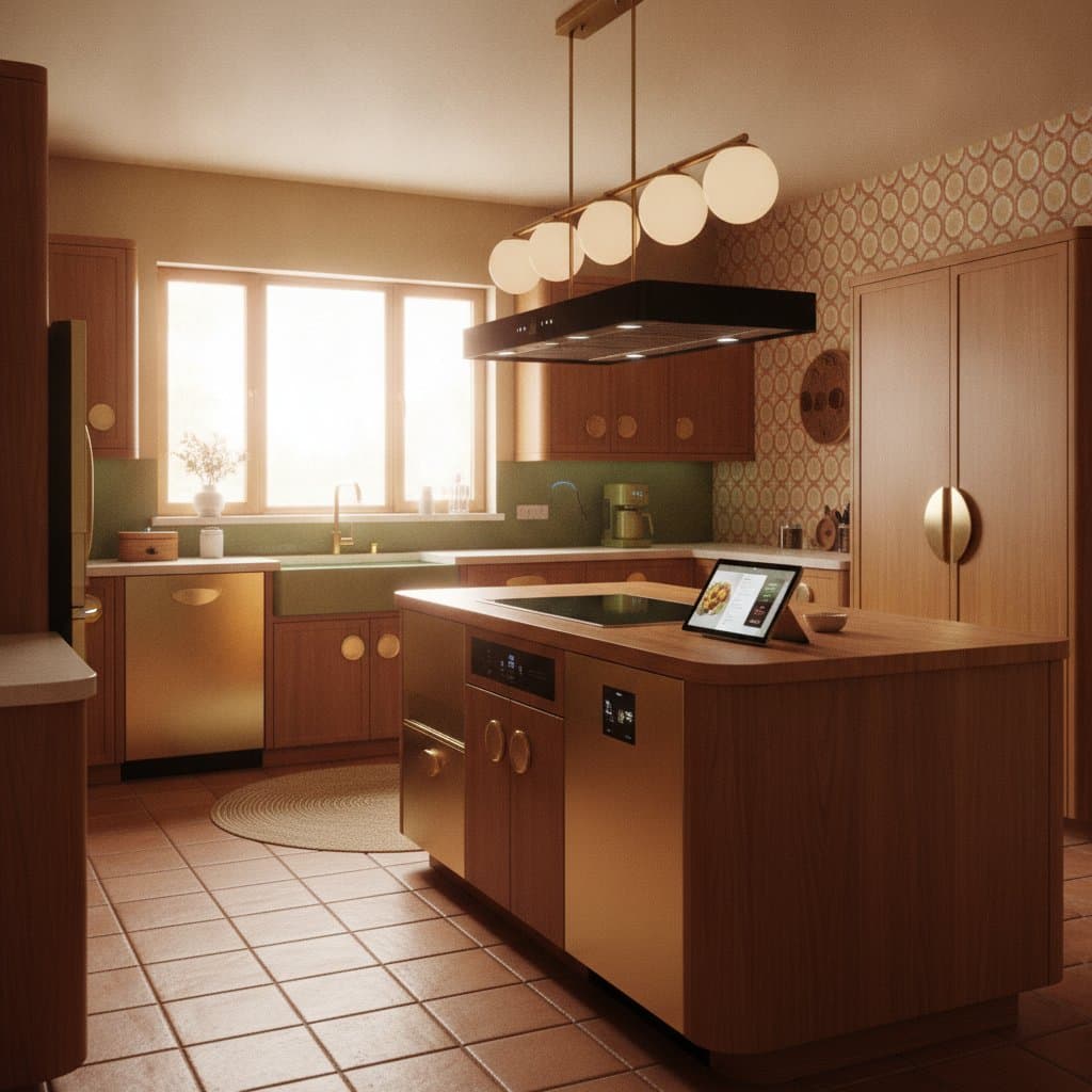 Featured image for Vintage 70s Kitchens Meet Modern Smart Appliances