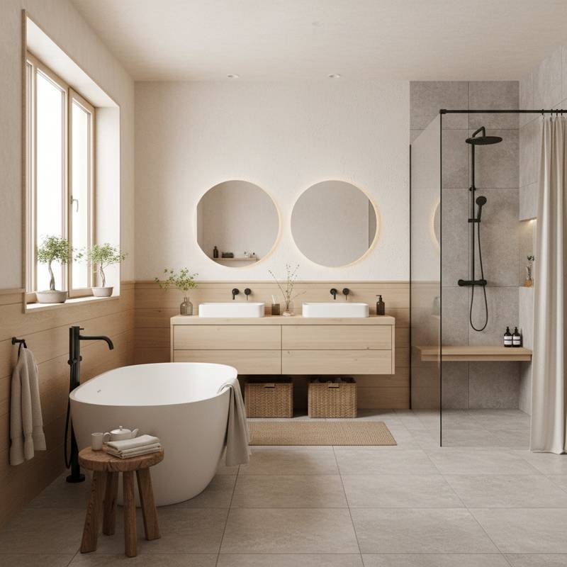 Featured image for Japandi Bathrooms Blend Calm with Natural Balance